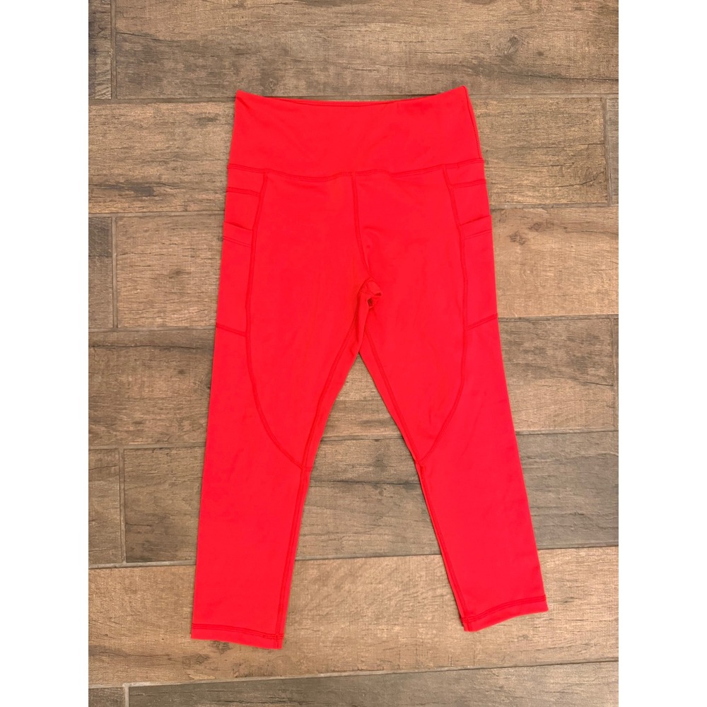 Zyia Active Red High Waisted Capri Leggings‎ with Pockets Womens Size 4